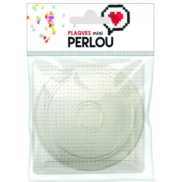 Perlou - Lot 2 plaques pour mini perles à repasser (carré (8x8cm