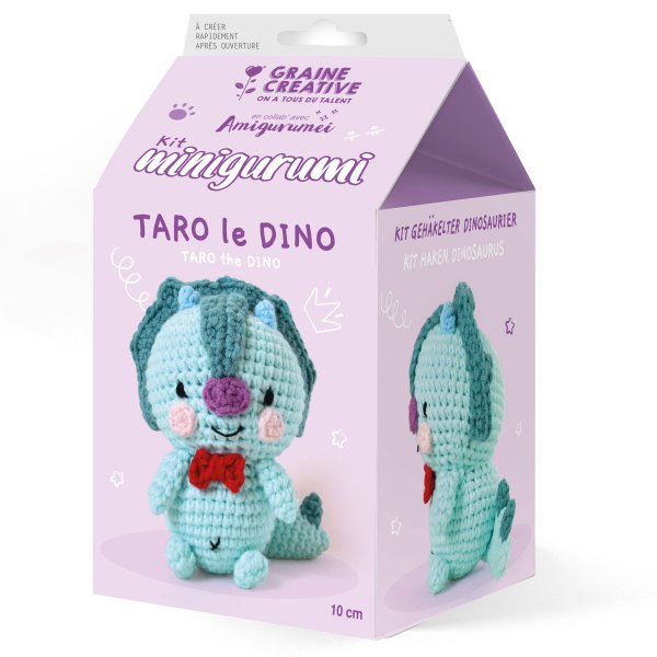 Kit crochet - Minigurumi Taro le Dino - 10cm - Graine Créative