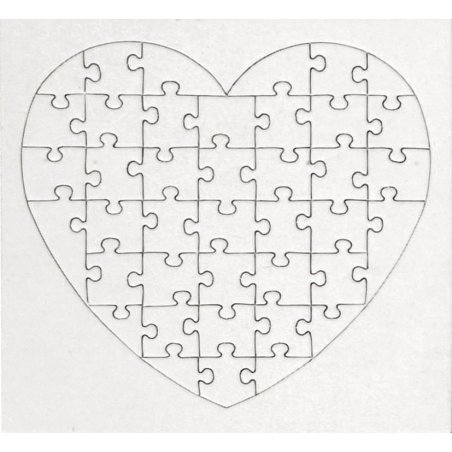 Puzzle carton coeur 40 pièces x10 - Graine Créative