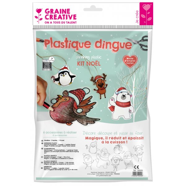 Kit Plastique dingue - 7 Décorations de Noël - Graine Créative