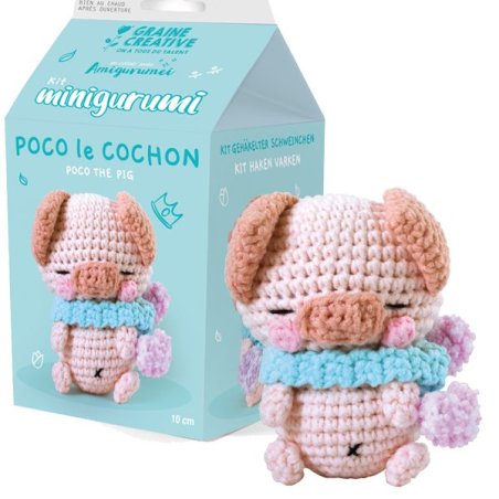 Kit crochet - Minigurumi Poco le Cochon 10cm - Graine Créative
