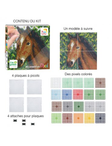 Kit créatif PIXEL - Tête de cheval 12x12cm