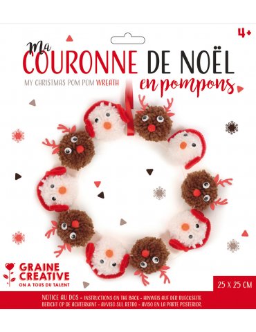 Kit pompons "Ma Couronne de Noël" - Graine Créative - 4 ans+