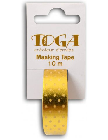 Masking tape foil - Or à pois Blanc - 15mm x10m - Toga