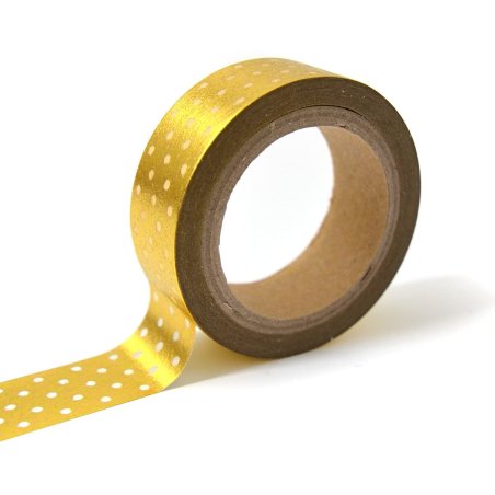 Masking tape Foil - Or à pois Blanc - 15mm x10m - Toga