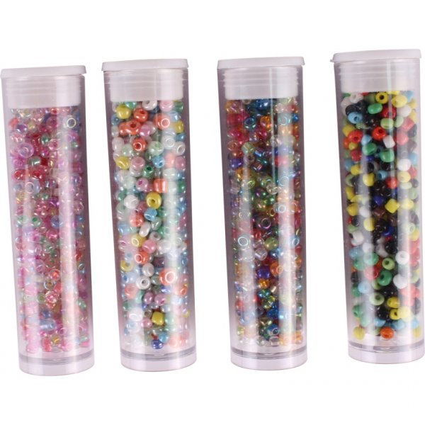 Perles de rocaille Multicolores 8g 4 tubes assortis - Ctop