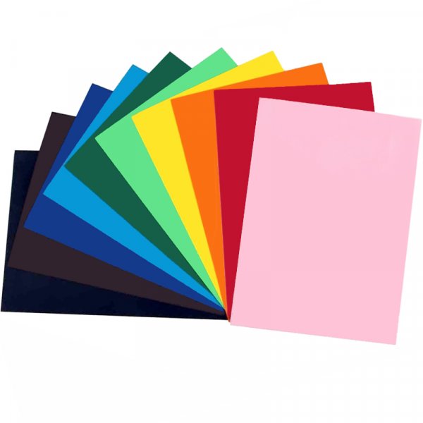 Papier couleur A4 220g - 10 Feuilles couleurs assorties - Ctop