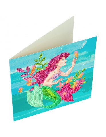 DISNEY La petite Sirène - Carte à diamanter 18x18 cm - Crystal Art