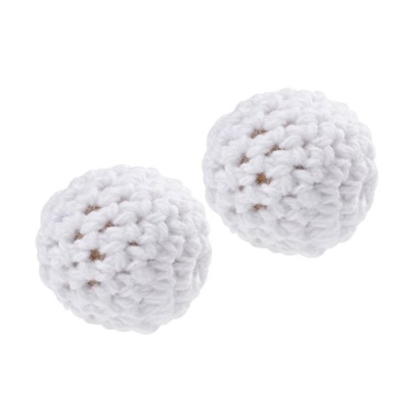 Perle crochetée Blanc 20mm - 2 pièces - HobbyFun