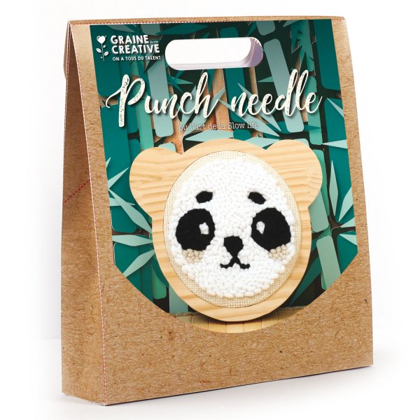 Kit punch needle Panda 15cm - Graine Créative