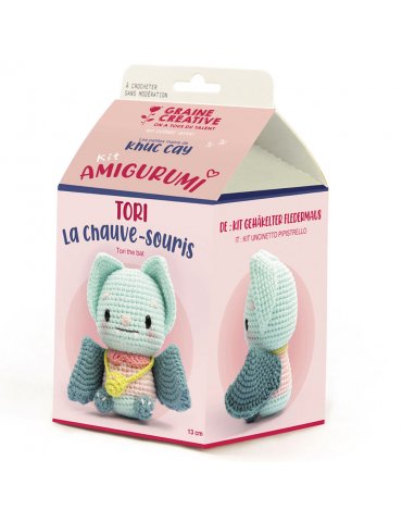 Kit crochet Amigurumi - Tori la Chauve-souris - 13cm - Graine créative