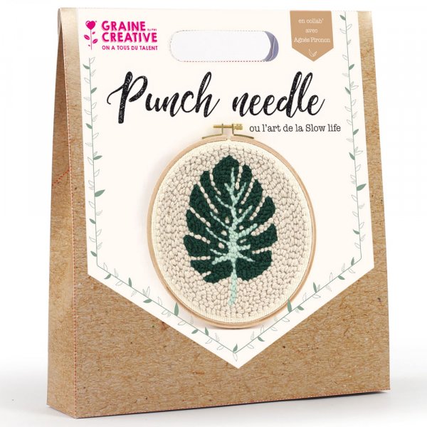 Kit punch needle - Feuille 20cm - Graine Créative