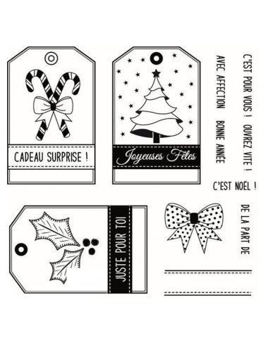 Tampons transparents Etiquettes cadeau - Florilèges Design