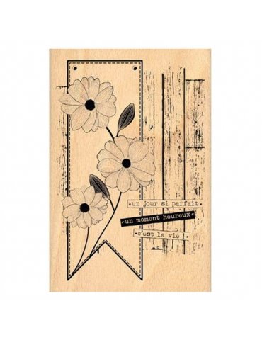 Tampon bois Fleurs vintage - Florilèges Design