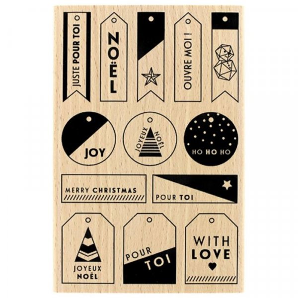 Tampon bois Noël - Mes petites étiquettes - Florilèges Design