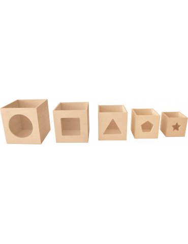 Lot de 5 cubes en bois empilables à décorer