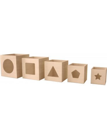 Lot de 5 cubes en bois empilables à décorer