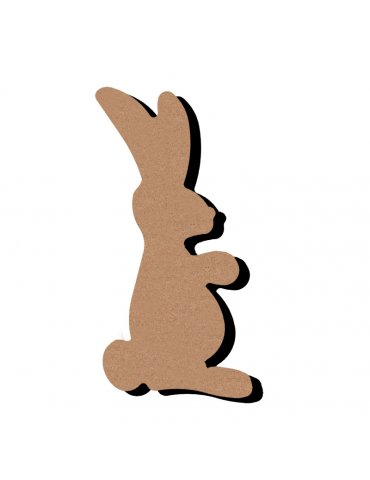 Support bois - Lapin debout 15cm - Gomille