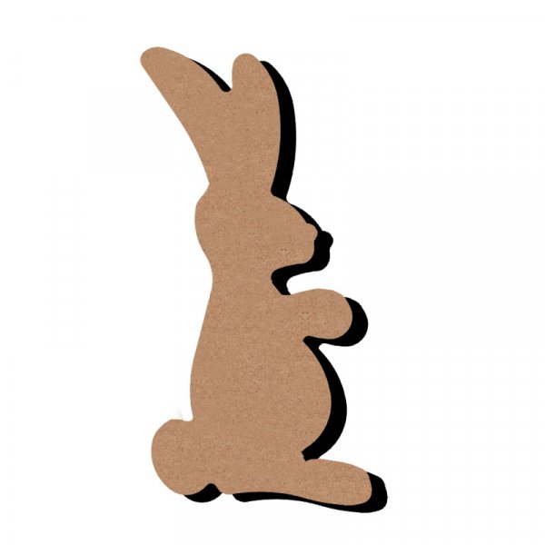 Support bois - Lapin debout 15cm - Gomille
