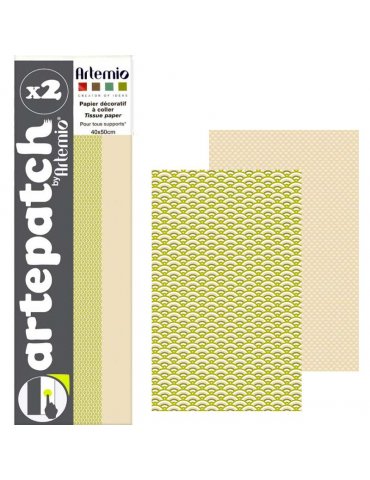 Set 2 feuilles de papier Artepatch - Pure Japon & Beige - 40x50cm - Artemio