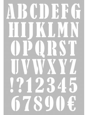 Pochoir alphabet gras 10x15 cm