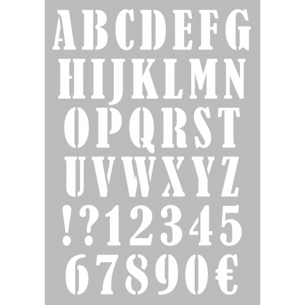 Pochoir alphabet gras 10x15 cm