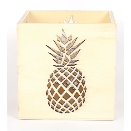 Photophore ananas pour bougie en bois 100x100x100mm