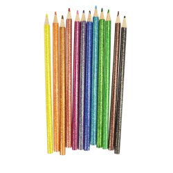 Crayon de couleur, corps pailleté x 12pcs