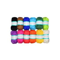 Pack pelotes de fil à tricoter 100% acrylique 12 coloris PASTEL assortis