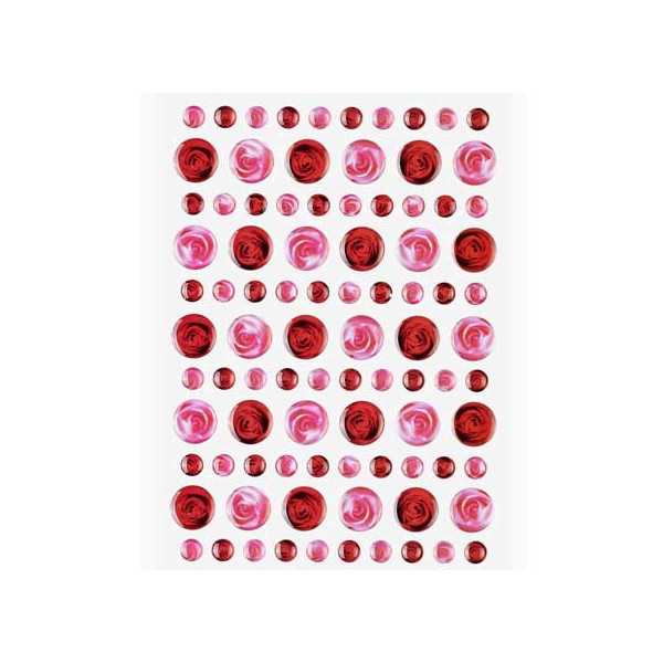 Mosaique stickers ronds design rose