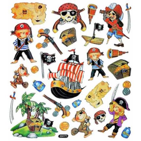 Gommettes stickers Pirates x28