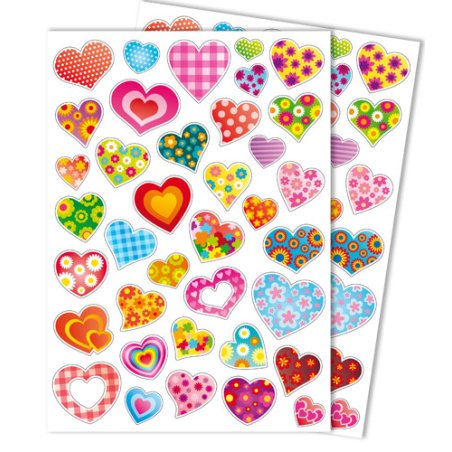 Gommettes GIRLY coeurs x74