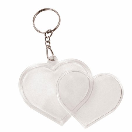 Porte-clé plastique coeur x2
