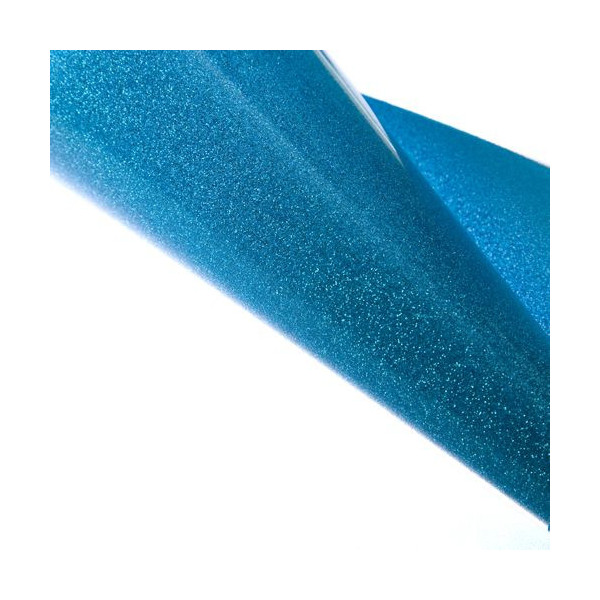 Tissu thermocollant pailleté bleu