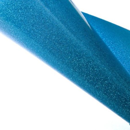 Tissu thermocollant pailleté bleu