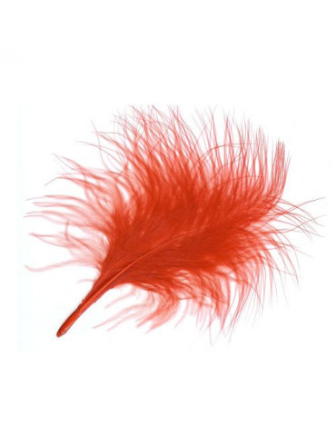 Plumes Marabout rouge x10