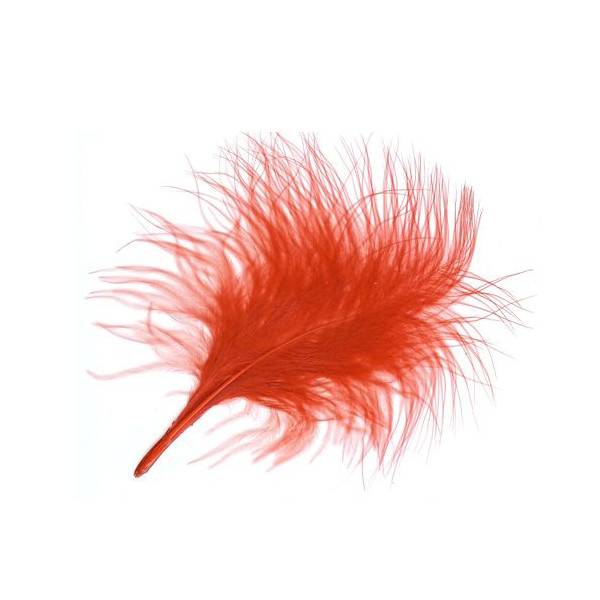 Plumes Marabout rouge x10