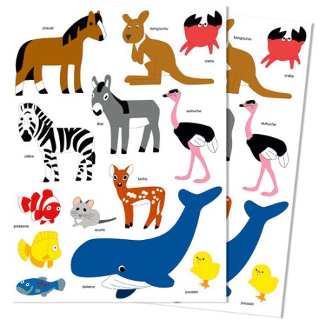 Gommettes illustrées animaux 2 x26