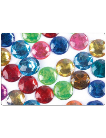 Strass facettes cercles multicolores 15mm
