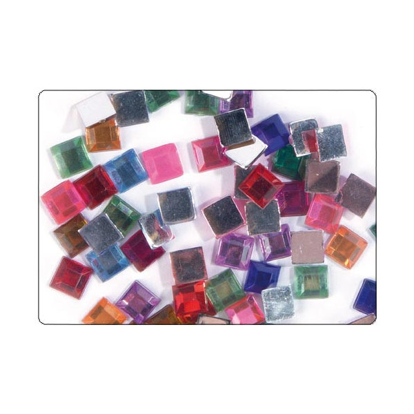 Strass carrés multicolores 6mm