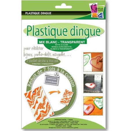 Plastique dingue blanc/transp. x7