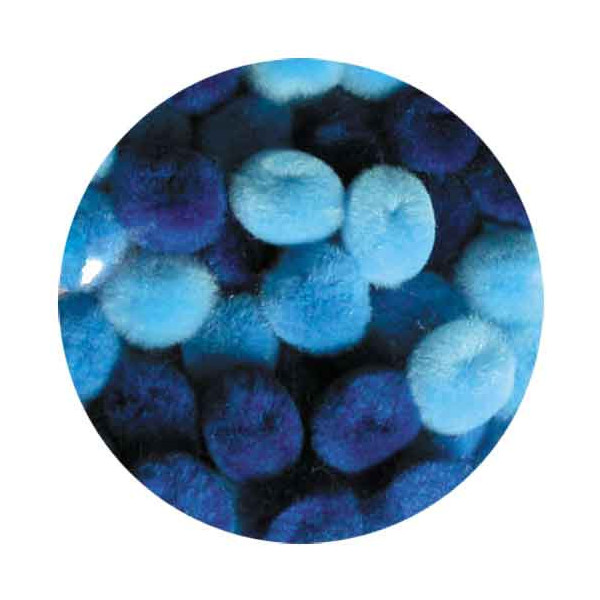 Pompons 15mm bleu x45