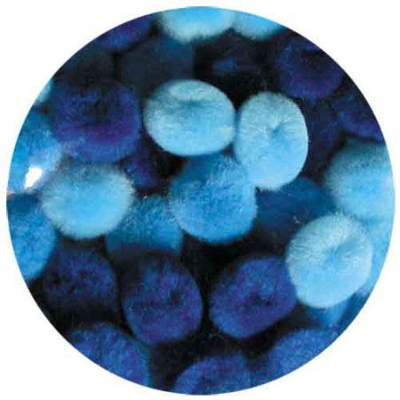 Pompons 15mm bleu x45