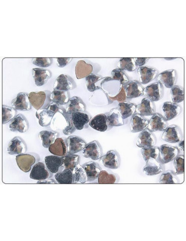 Strass cœurs transparents 6mm