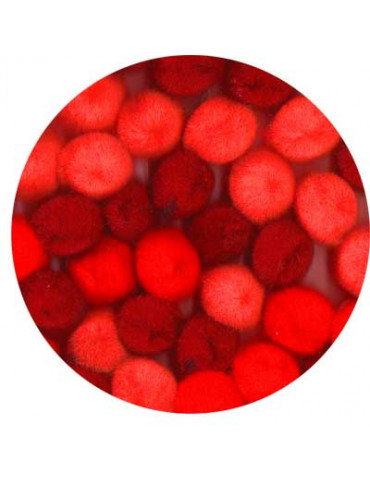 Pompons 15mm rouge x45