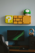 Blocs rétro gaming de Mario en papercraft 3D