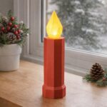 Bougie de Noël rouge et verte en Papercraft 3D