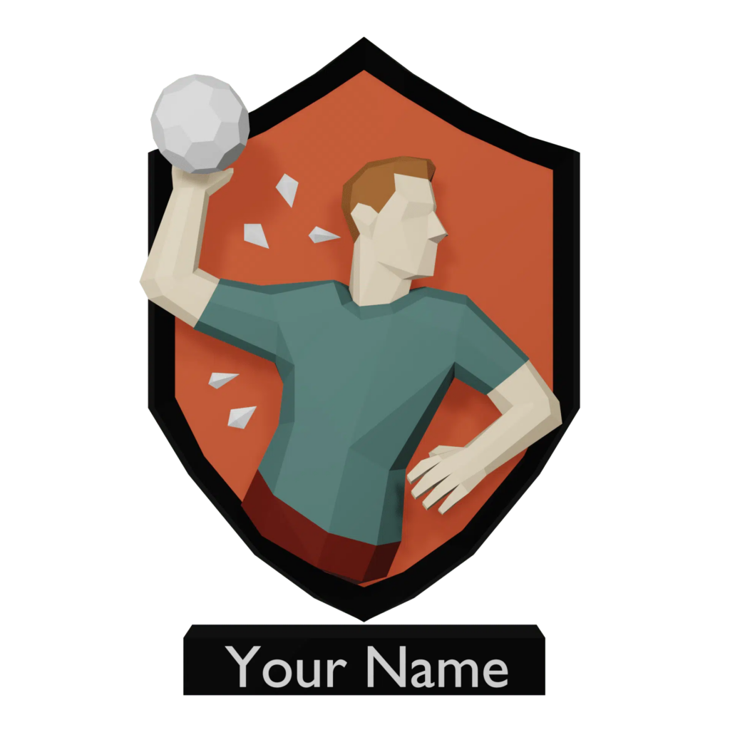 Cadre de handball mural en papercraft 3D