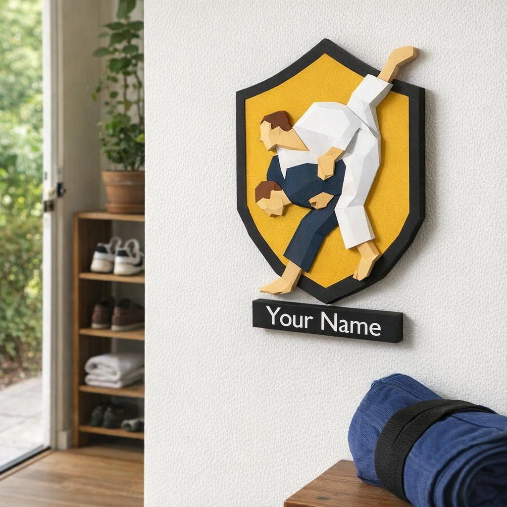 Cadre de judo mural en papercraft 3D