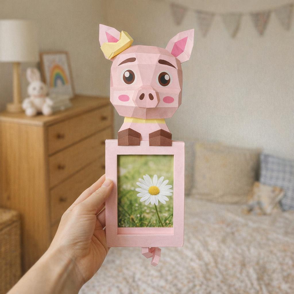 Cadre photo avec tête de cochon